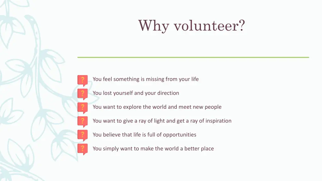 why volunteer