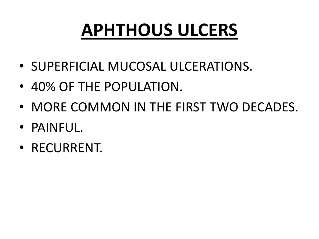 aphthous ulcers