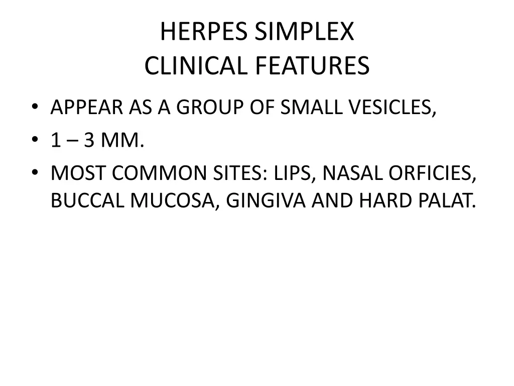 herpes simplex clinical features