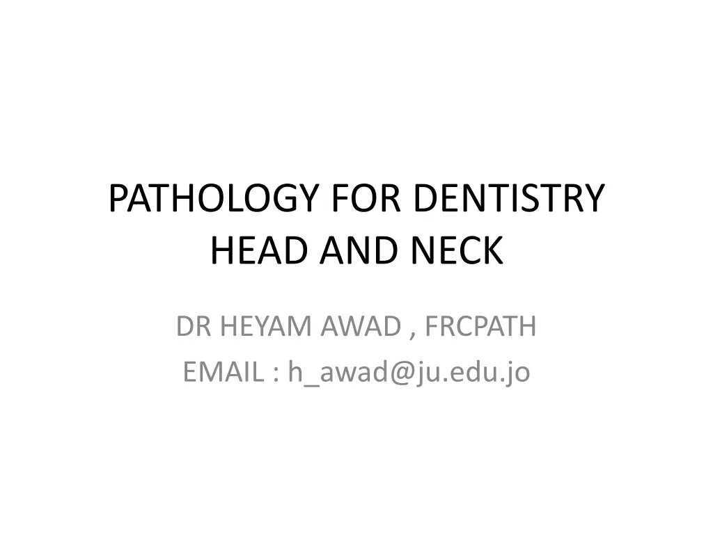 pathology for dentistry head and neck