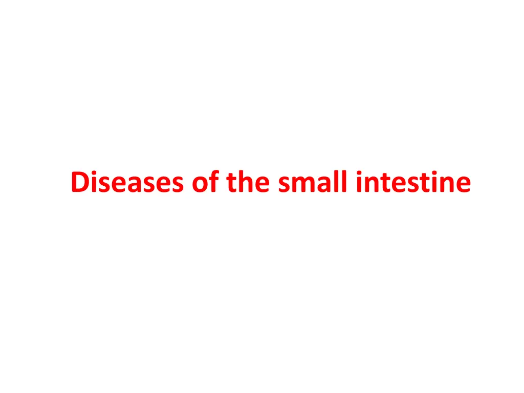 diseases of the small intestine