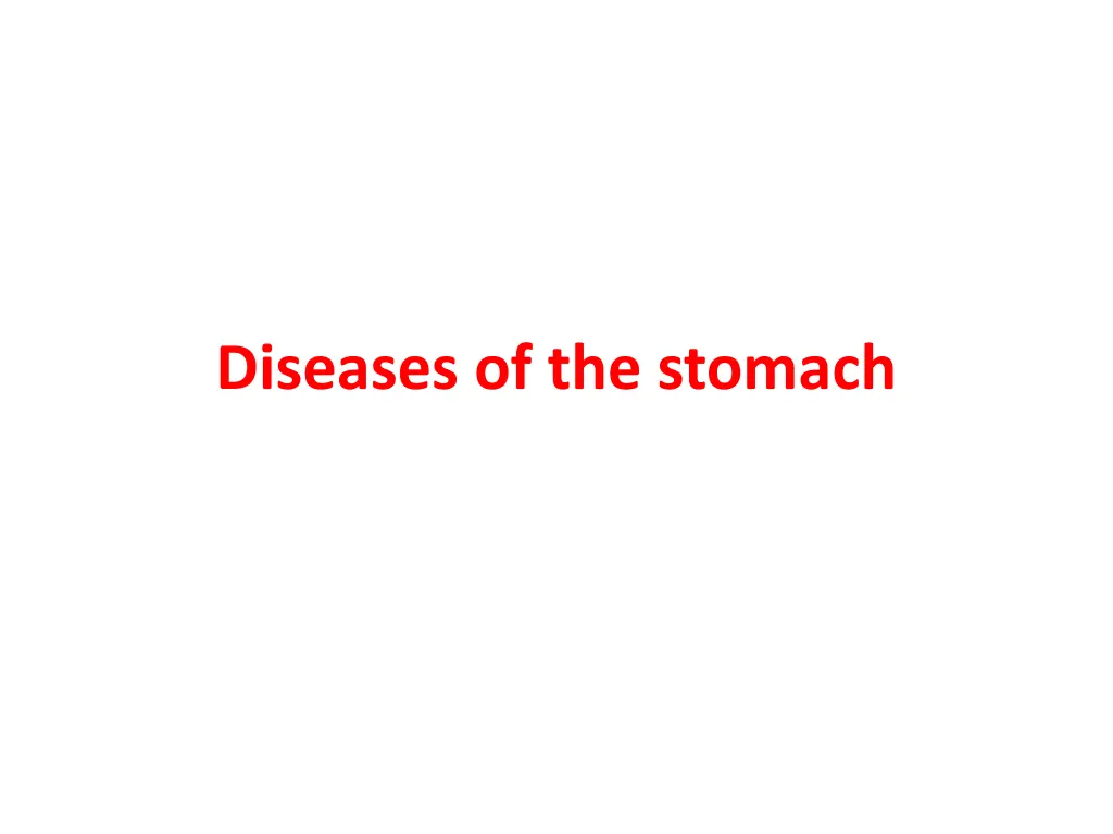 diseases of the stomach
