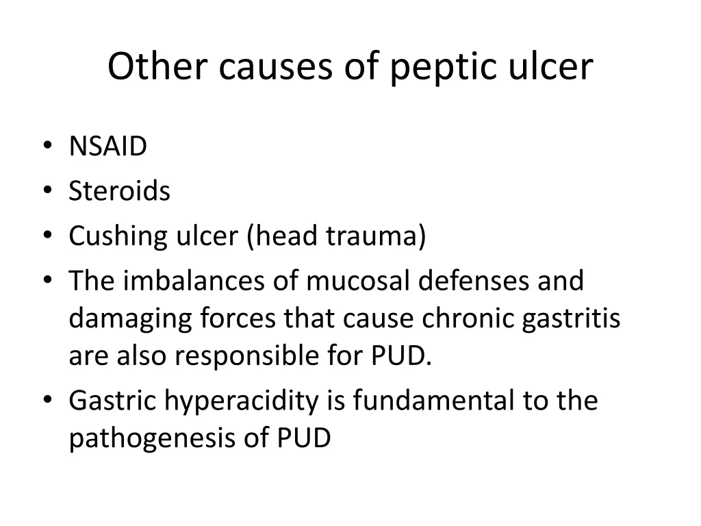 other causes of peptic ulcer