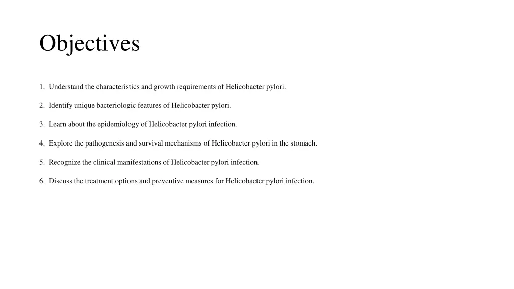 objectives