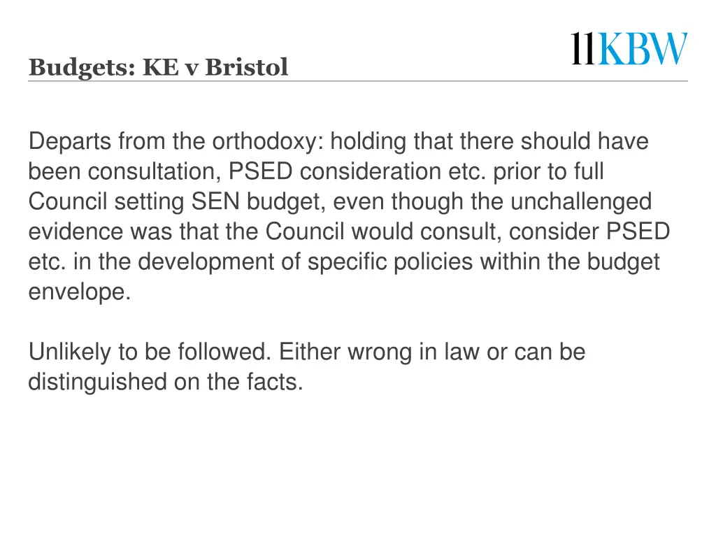 budgets ke v bristol