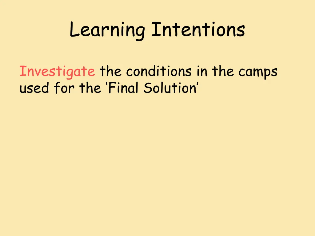 learning intentions 1
