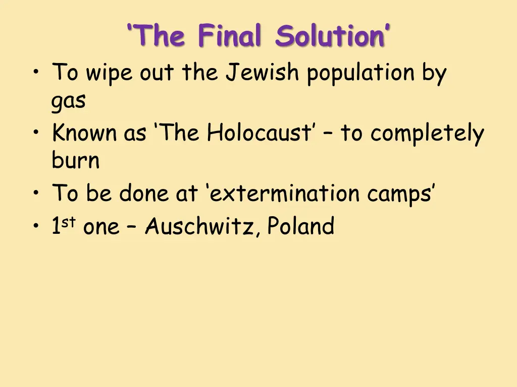 the final solution to wipe out the jewish