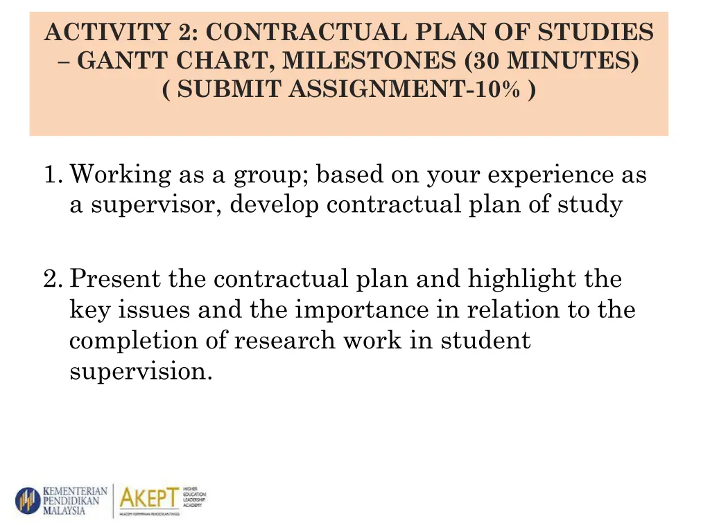 activity 2 contractual plan of studies gantt