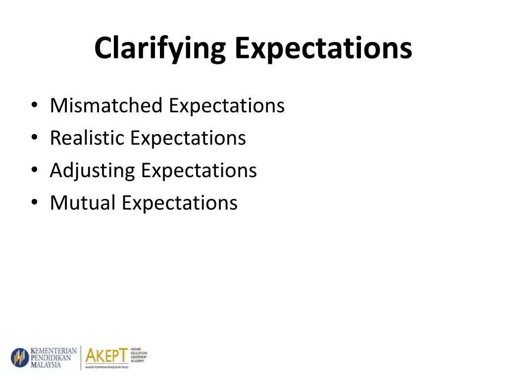 clarifying expectations