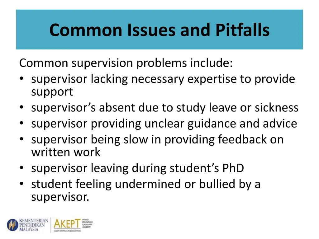 common issues and pitfalls