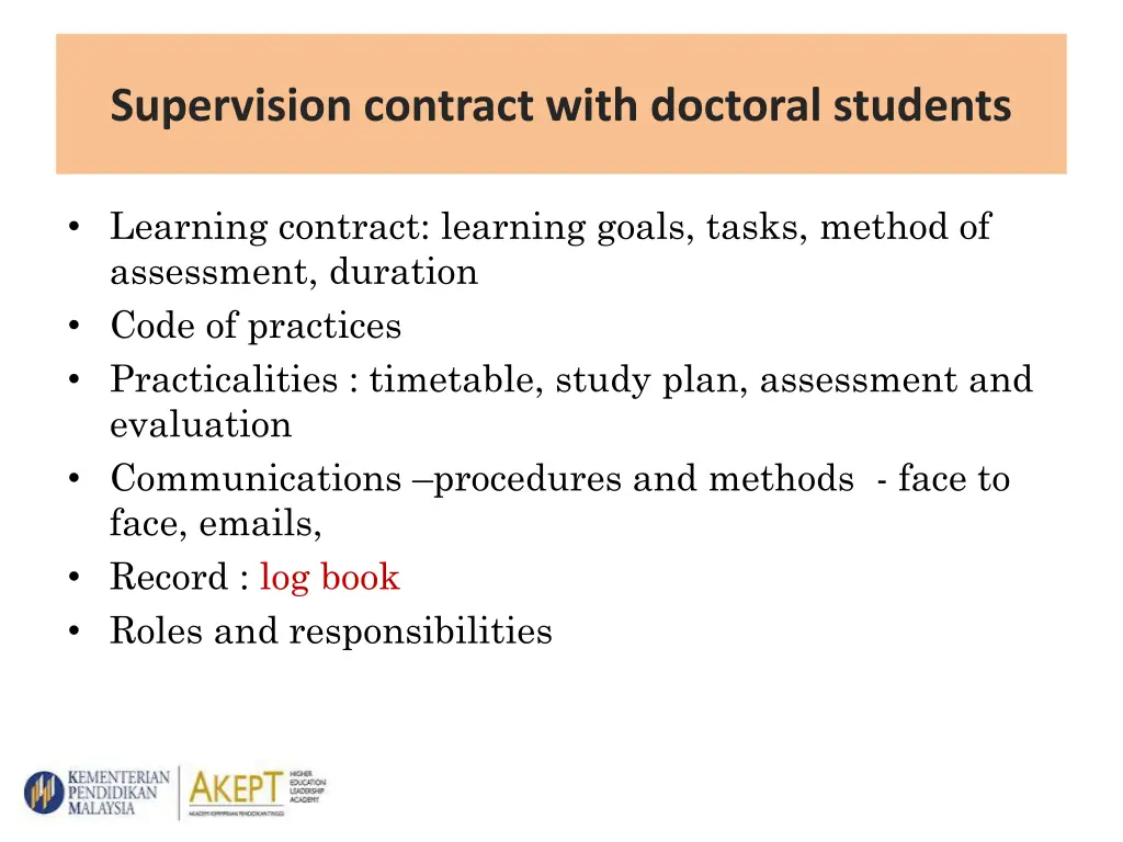 supervision contract with doctoral students