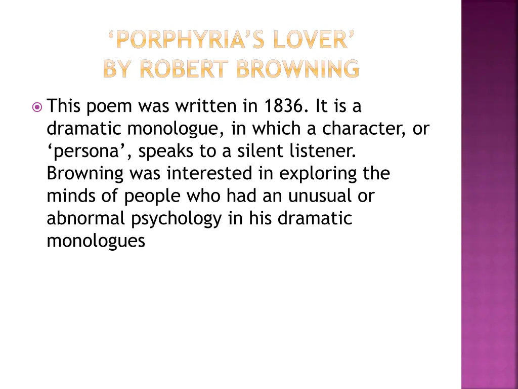 porphyria s lover by robert browning 1