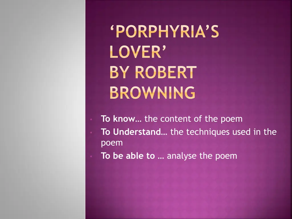 porphyria s lover by robert browning