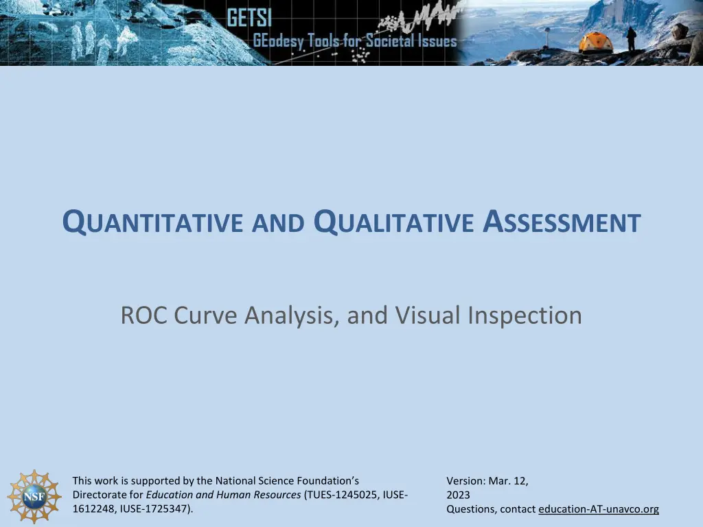 q uantitative and q ualitative a ssessment