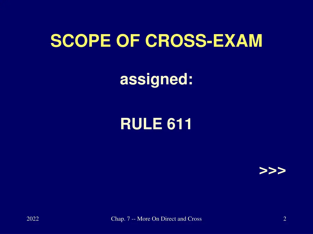scope of cross exam