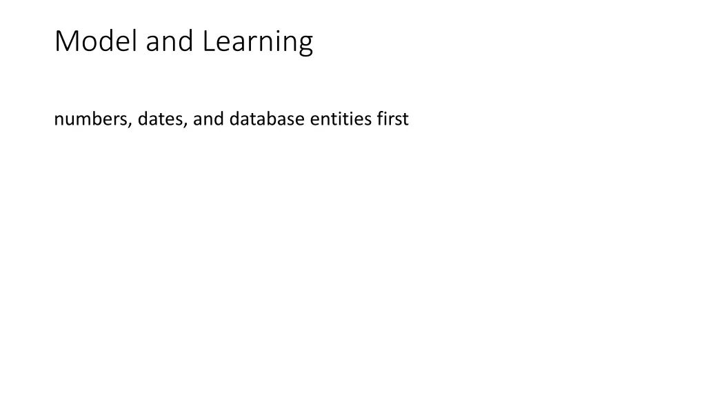 model and learning