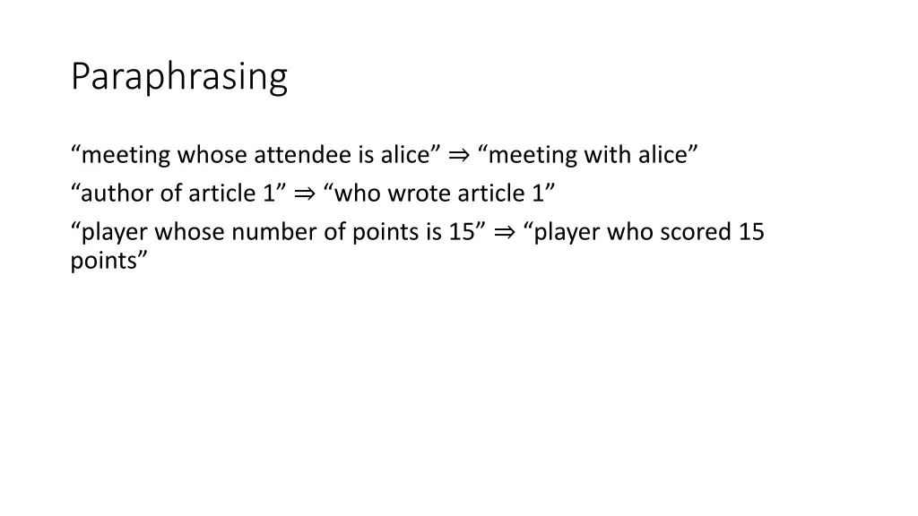 paraphrasing