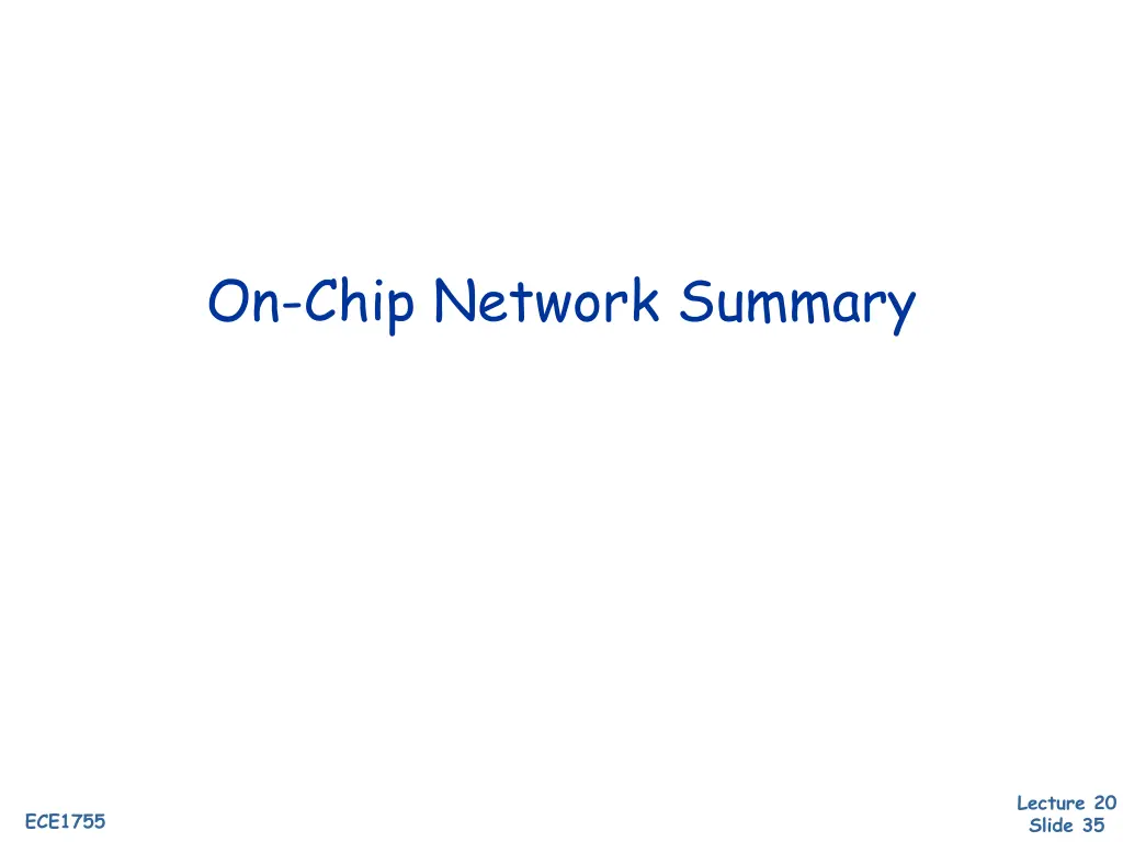 on chip network summary