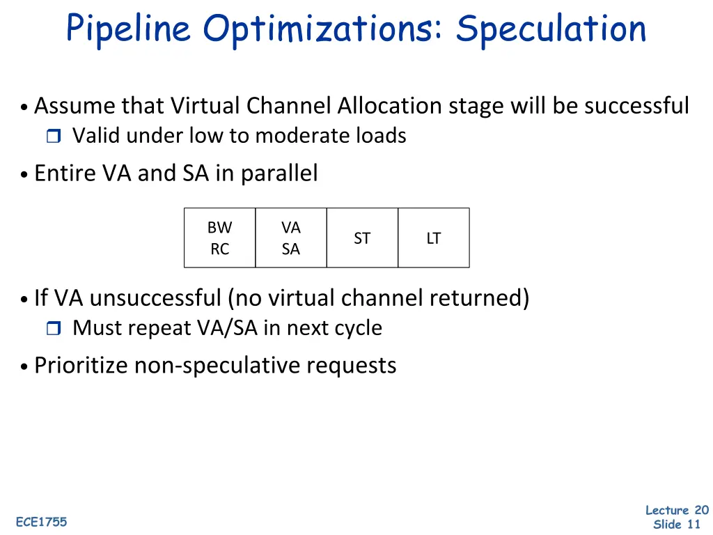 pipeline optimizations speculation