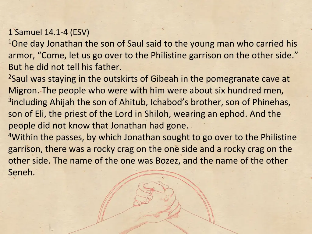 1 samuel 14 1 4 esv 1 one day jonathan