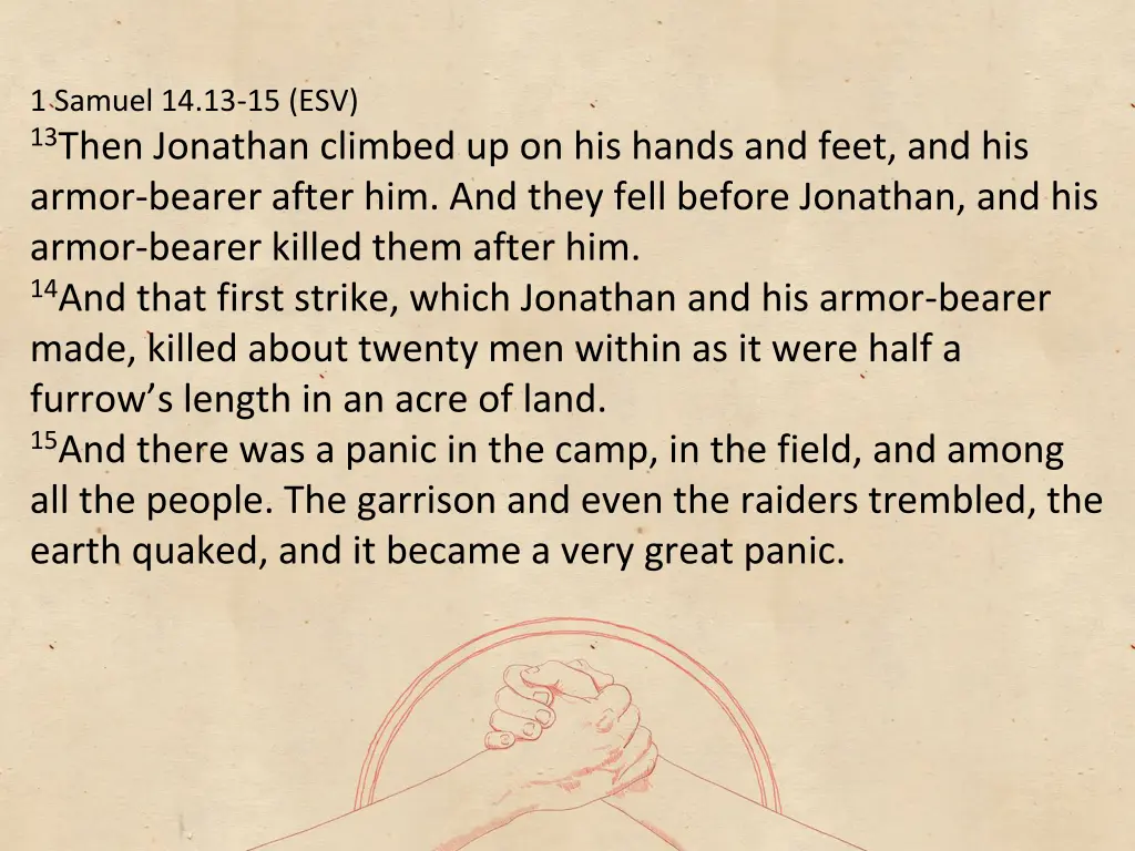1 samuel 14 13 15 esv 13 then jonathan climbed
