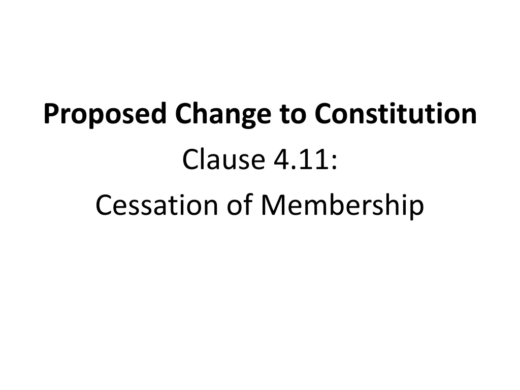 proposed change to constitution clause