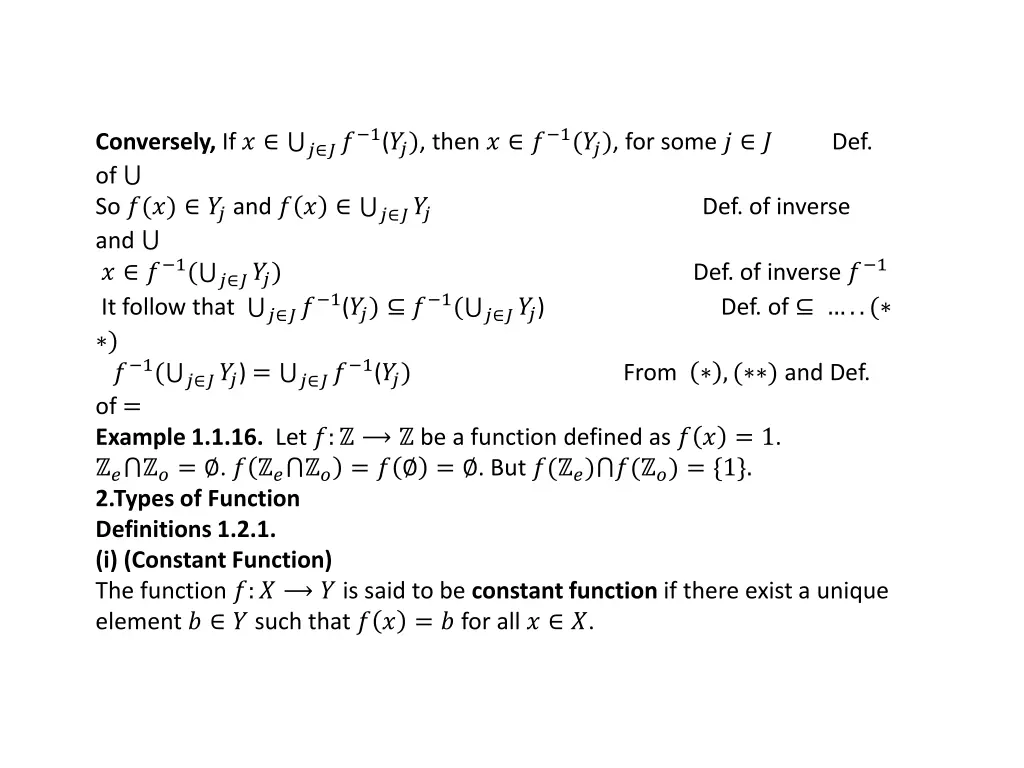 conversely if 1 then 1 for some