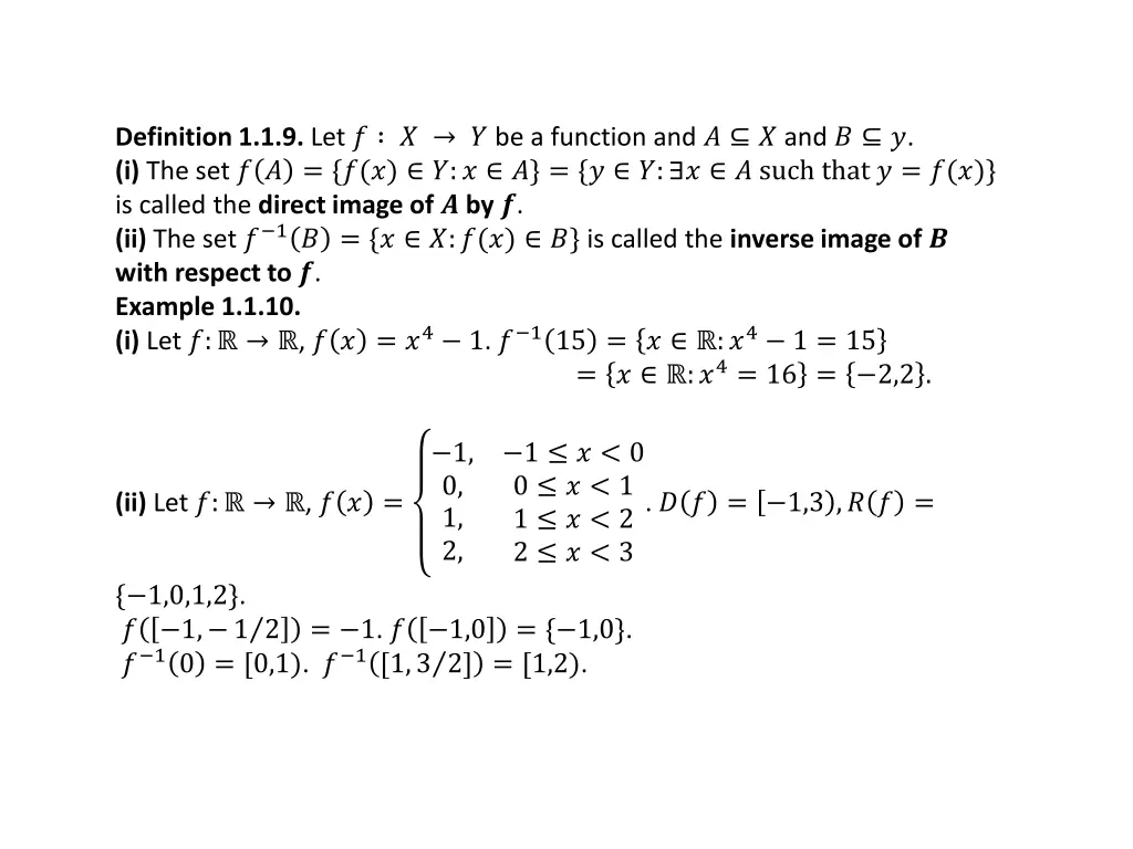 definition 1 1 9 let be a function