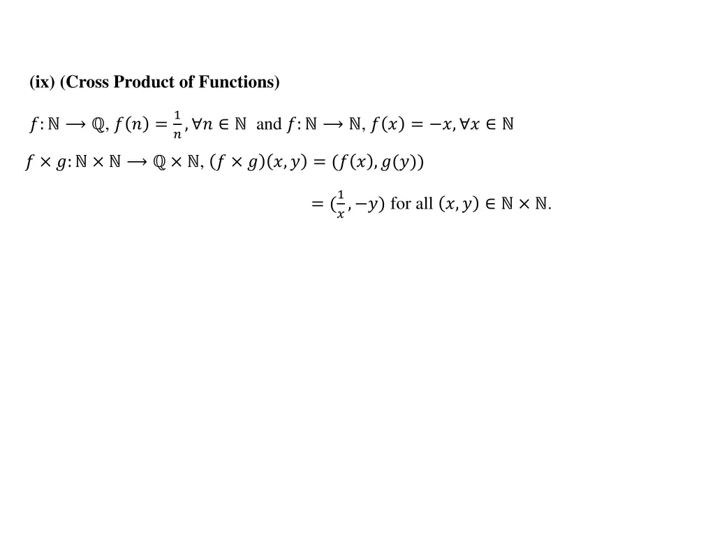 ix cross product of functions