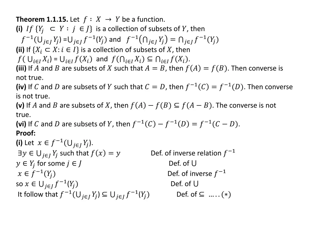 theorem 1 1 15 let be a function