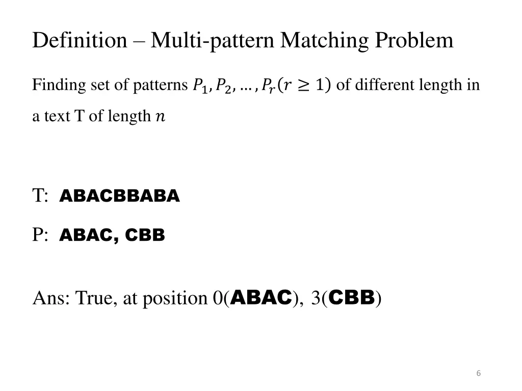definition multi pattern matching problem