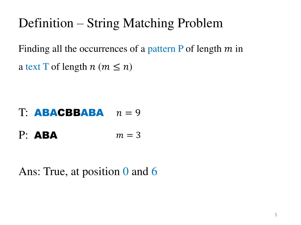 definition string matching problem