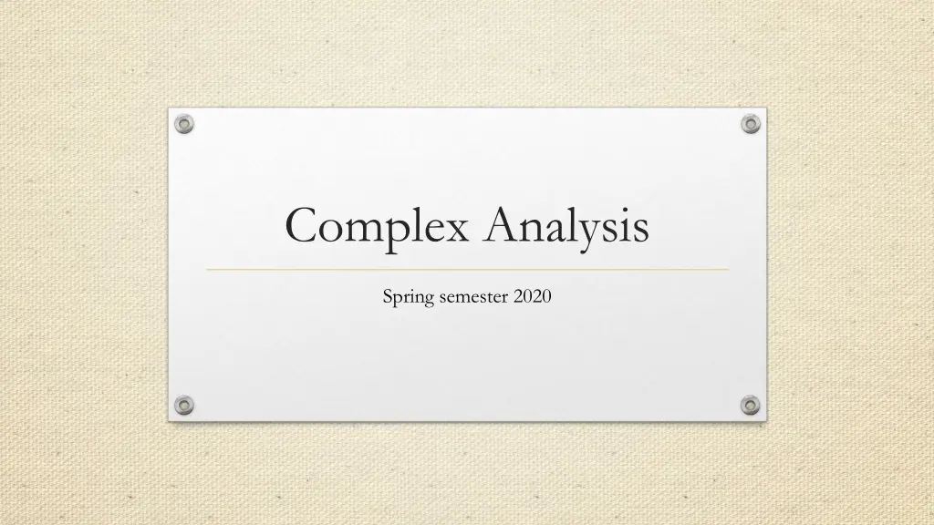 complex analysis