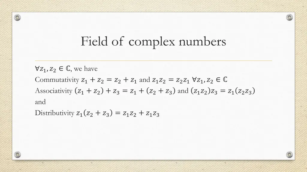 field of complex numbers