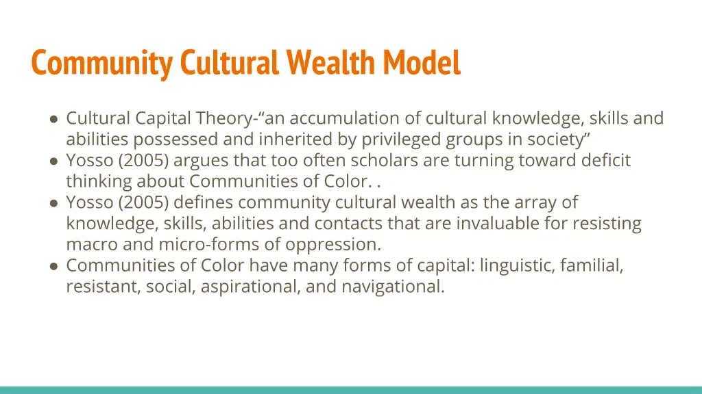 community cultural wealth model