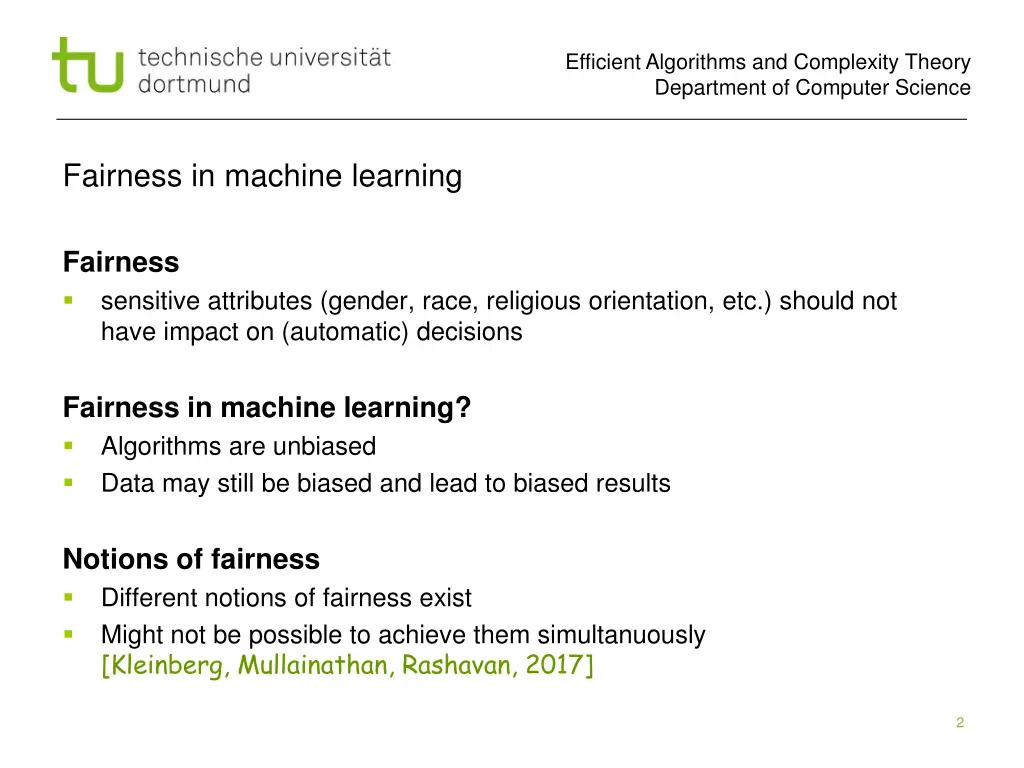 efficient algorithms and complexity theory 1