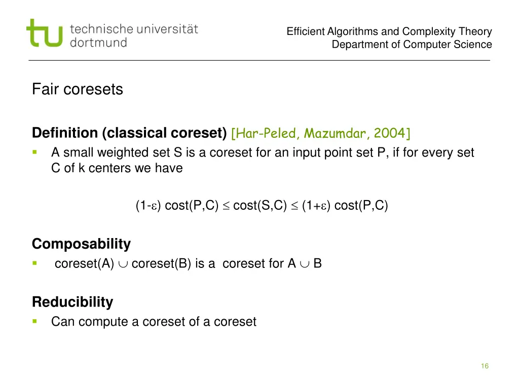efficient algorithms and complexity theory 15