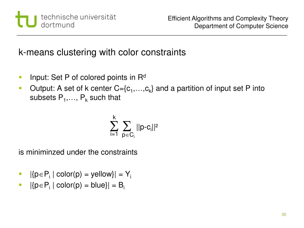 efficient algorithms and complexity theory 29