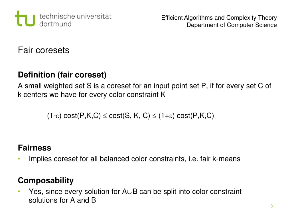 efficient algorithms and complexity theory 30