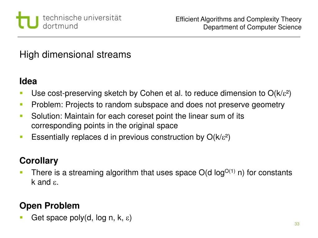 efficient algorithms and complexity theory 32