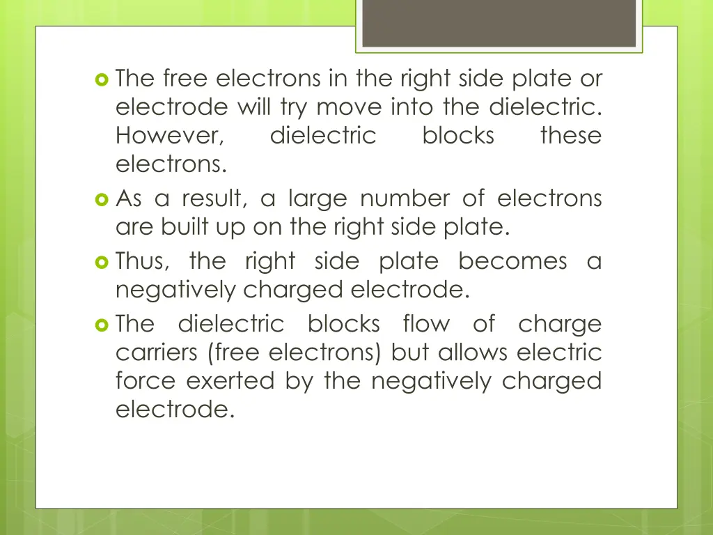the free electrons in the right side plate