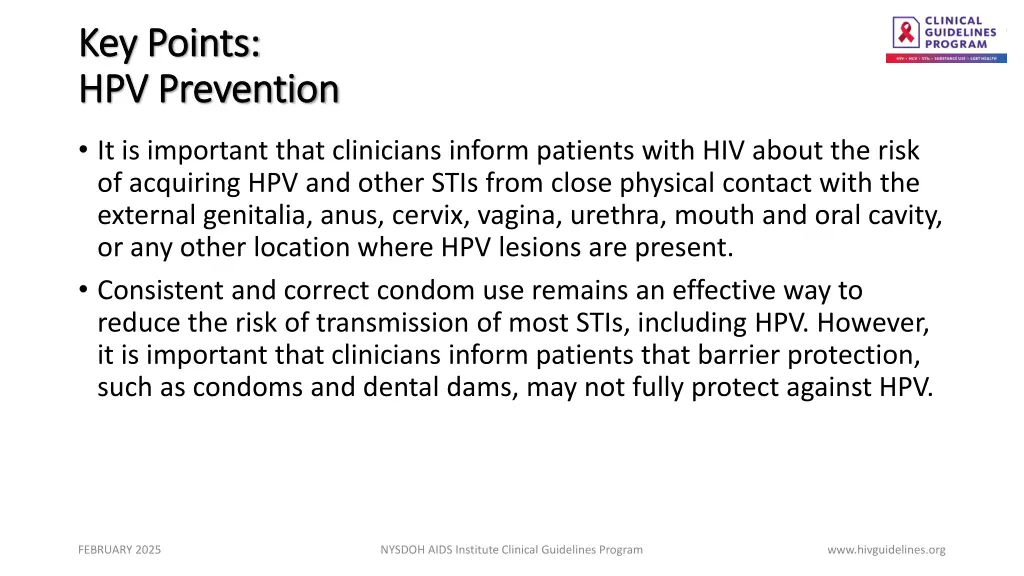 key points key points hpv prevention