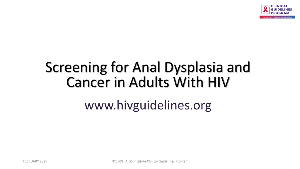 screening for anal dysplasia and cancer in adults