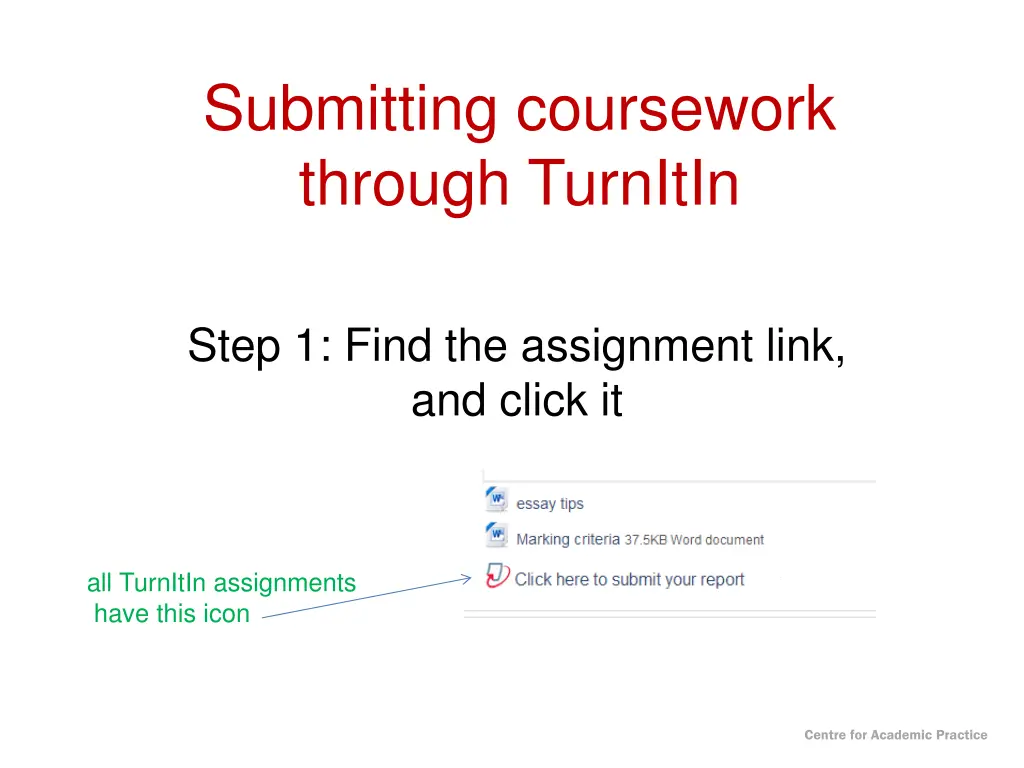 submitting coursework through turnitin