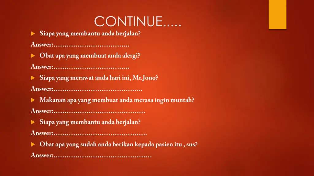 continue