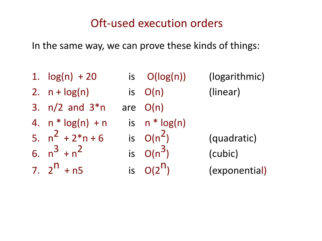 oft used execution orders