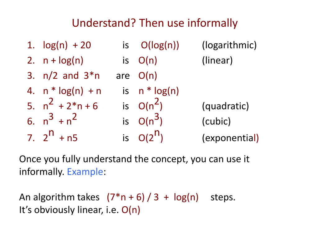 understand then use informally