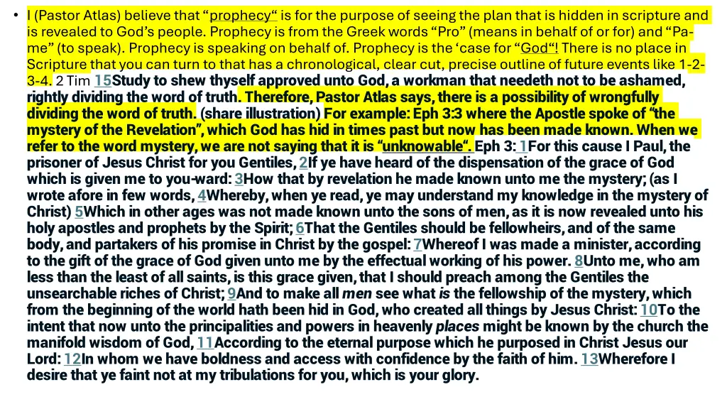 i pastor atlas believe that prophecy