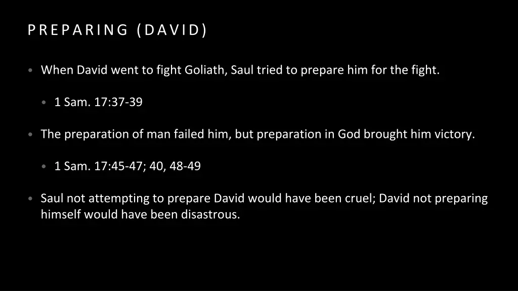 preparing david 2