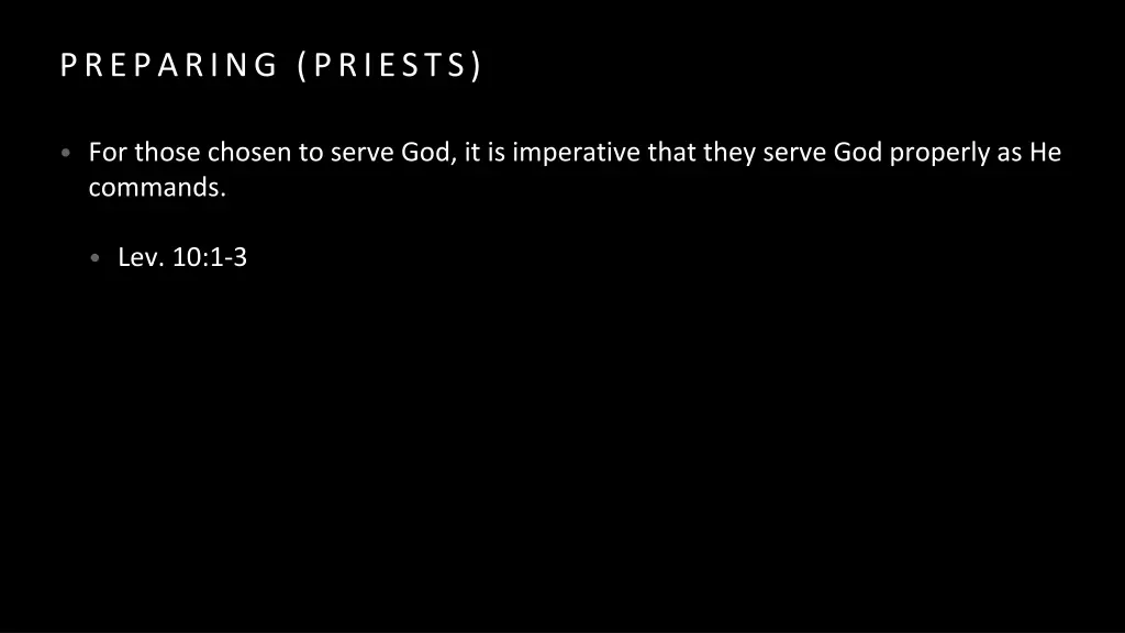 preparing priests